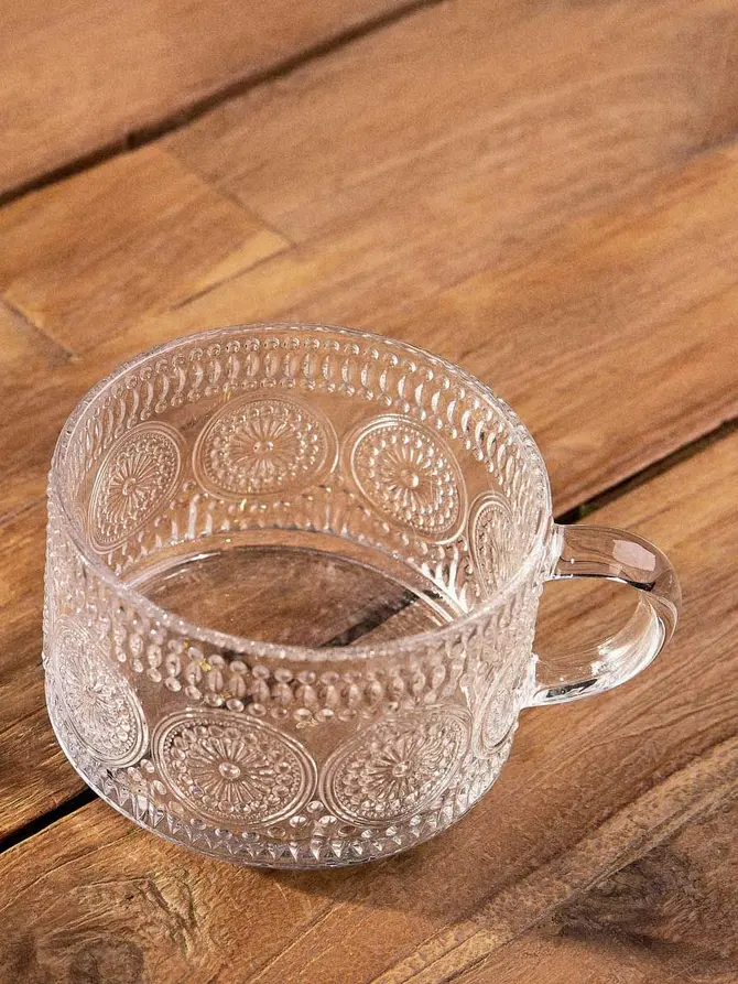 Filiżanka BARREL szklana wzorzysta 0,35 l
