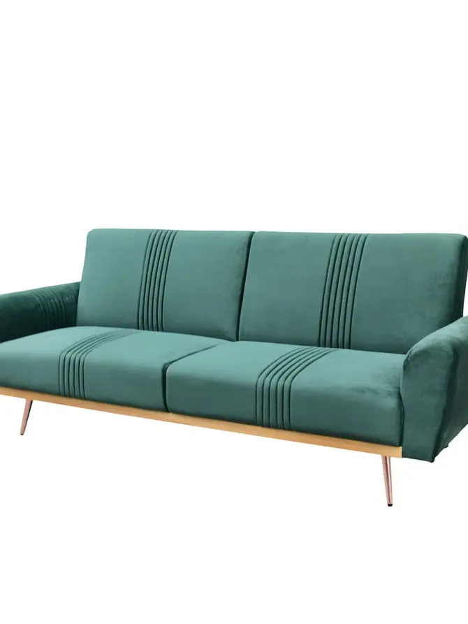 Sofa SAMTIGE 3-osobowa, z funkcją spania, welurowa zielona 212x84x86.5 cm