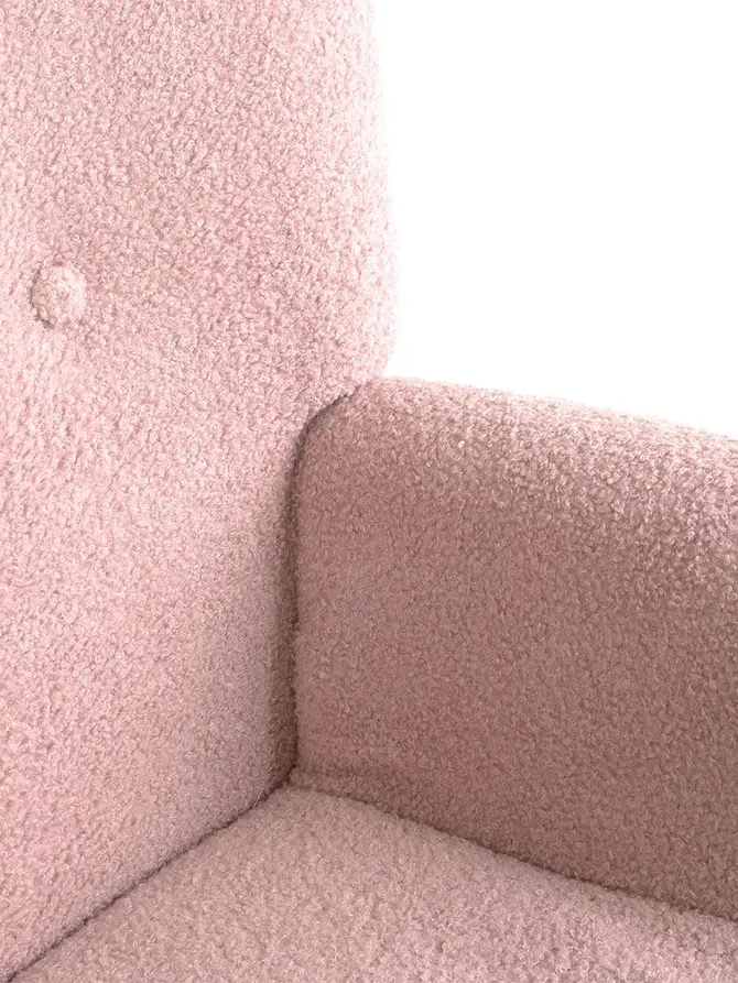 Fotel MOSS TEDDY BOUCLE w tkaninie TEDDY różowy 70x55x95 cm