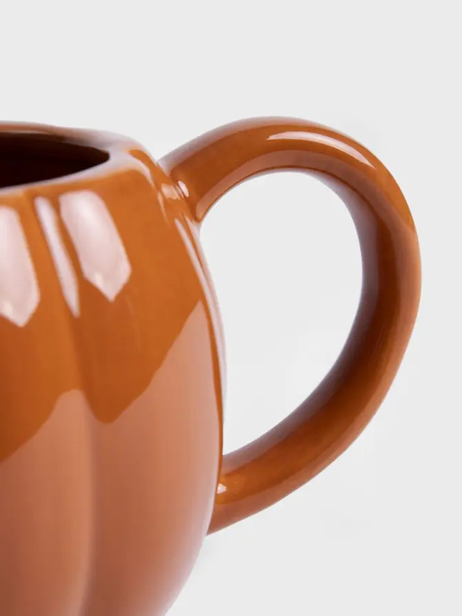 Kubek PUMPKIE w kształcie dyni z pokrywką pomarańczowy SHINY 0,6 l