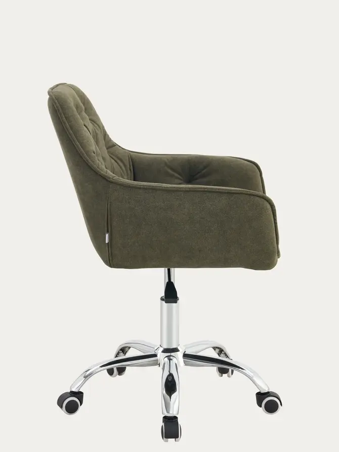 Fotel FUSSY w tkaninie obrotowy zielony 57x61x80-90 cm