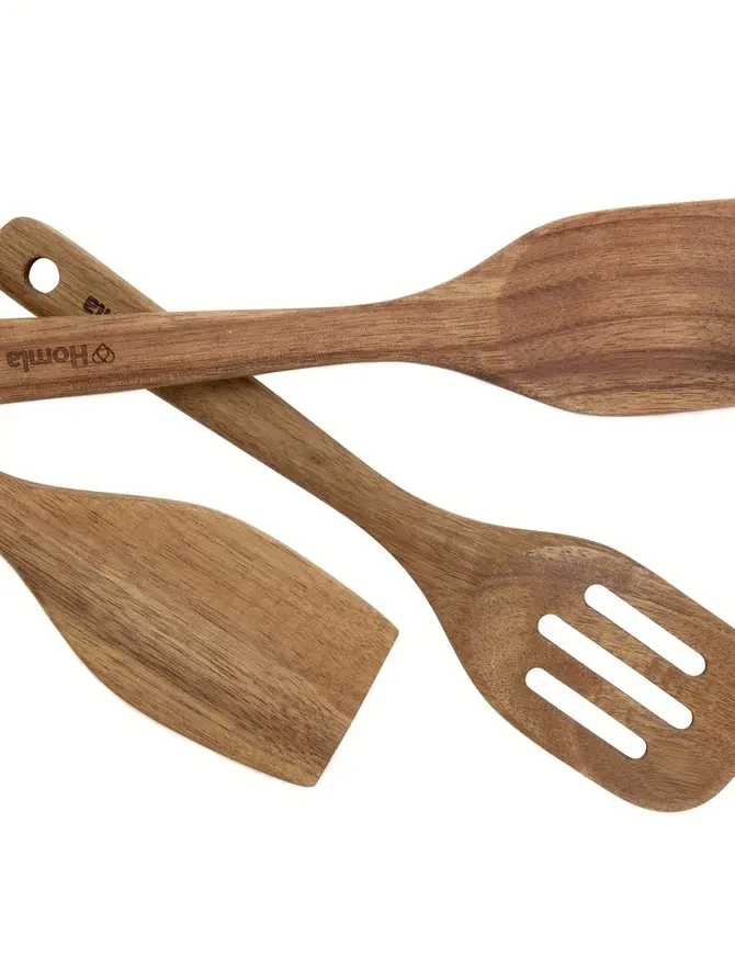 Zestaw utensyliów MOOKA drewnianych, 3 szt. 22 cm