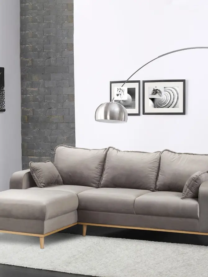 Sofa ILLA Narożnik szary 230x154x84 cm