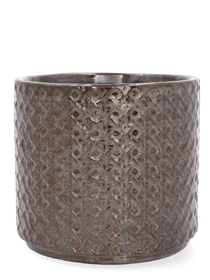 Osłonka RATTAN z motywem rattanu czarna 16x14.5