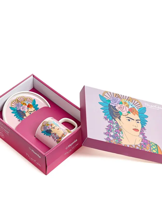 Filiżanka ze spodkiem FRIDA KAHLO fioletowa 0,2 l