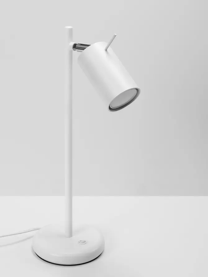 Lampa stołowa RING metalowa biała 43 cm