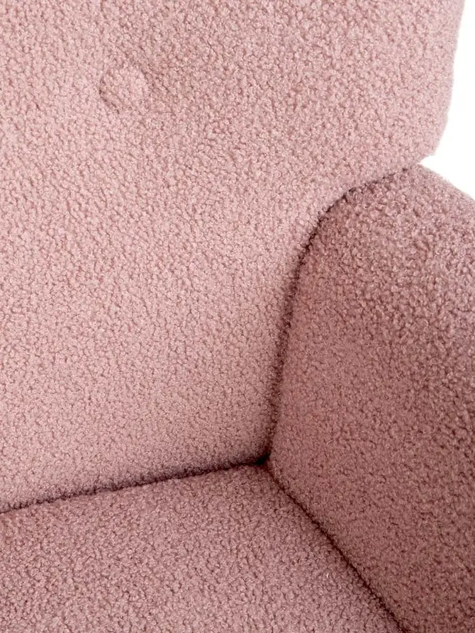 Fotel MOSS TEDDY BOUCLE bujany różowy w tkaninie TEDDY BOUCLÉ 72x73x92 cm