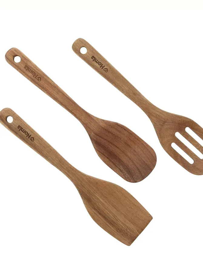 Zestaw utensyliów MOOKA drewnianych, 3 szt. 22 cm