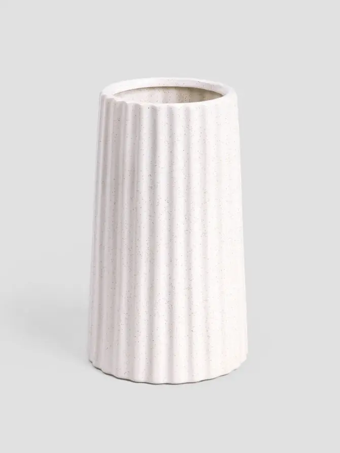 Wazon NOVO ceramiczny ryflowany ecru 11,5x19,5 cm