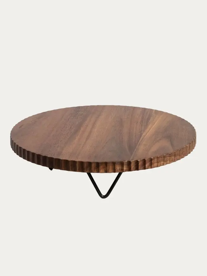 Patera RILLET ryflowana na metalowych nóżkach 34x9 cm