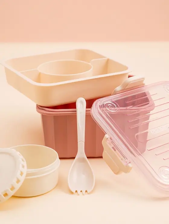 Lunchbox POPPIE z łyżeczką różowy 2,15 l