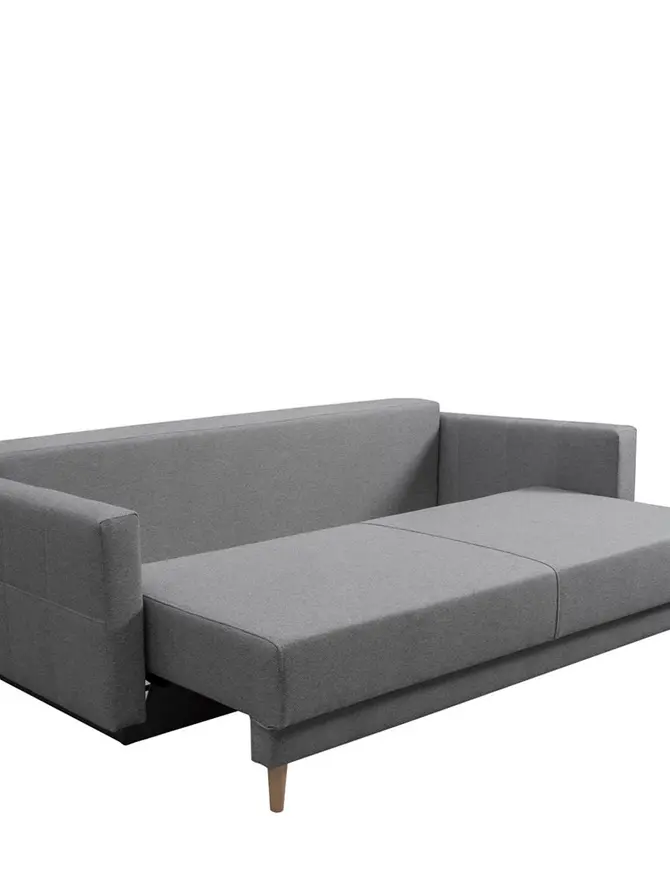 Sofa MAGNUS szara z funkcją spania i pojemnikiem na pościel 216x85x91 cm