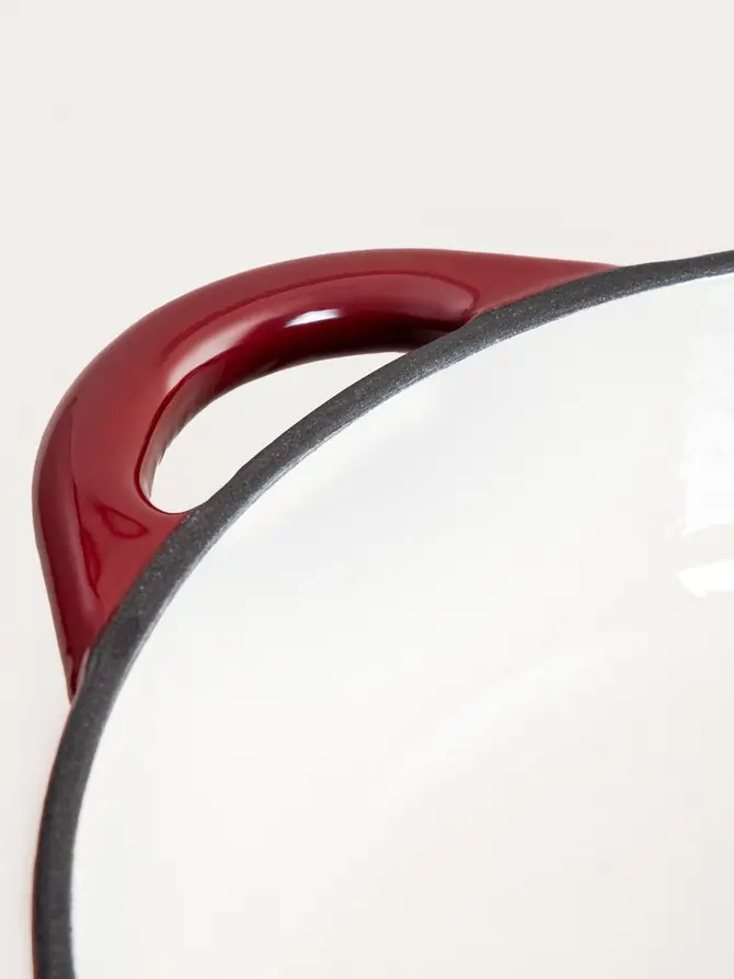 Garnek żeliwny ANDREAS bordowy płaski ombre 28 cm 2,5 l