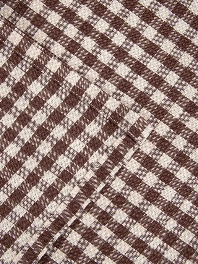 Obrus MARAVILLA bawełniany w brązową kratkę 130x180 cm