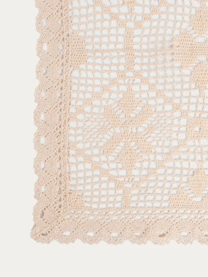Obrus CROCHET szydełkowy beżowy 130x170 cm