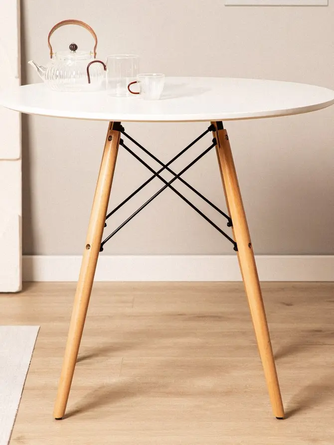 Stół TAVOLO naturalny z białym blatem 60×48cm
