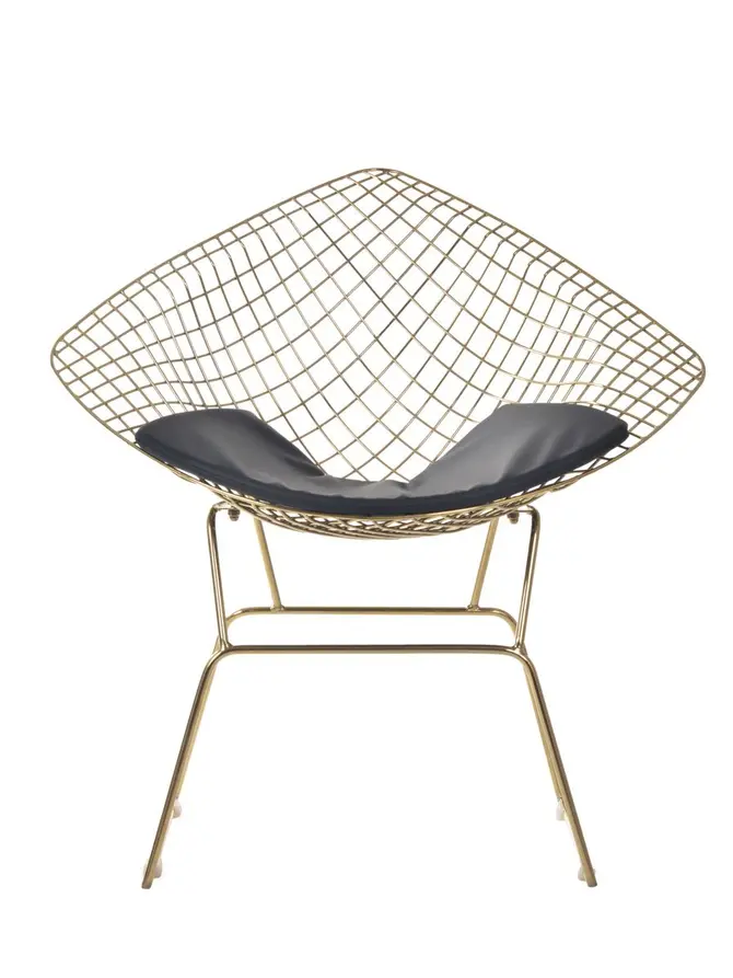 Krzesło INDUSTRIAL metalowe złote 83x64x82 cm