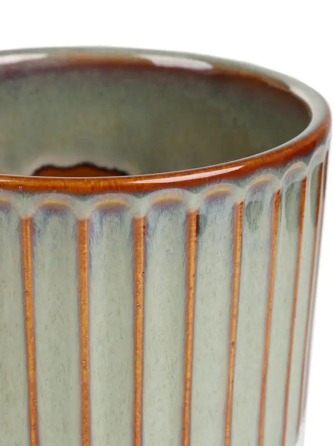 Osłonka na doniczkę MAYA ceramiczna zielona 13,8x13,8x12,8 cm