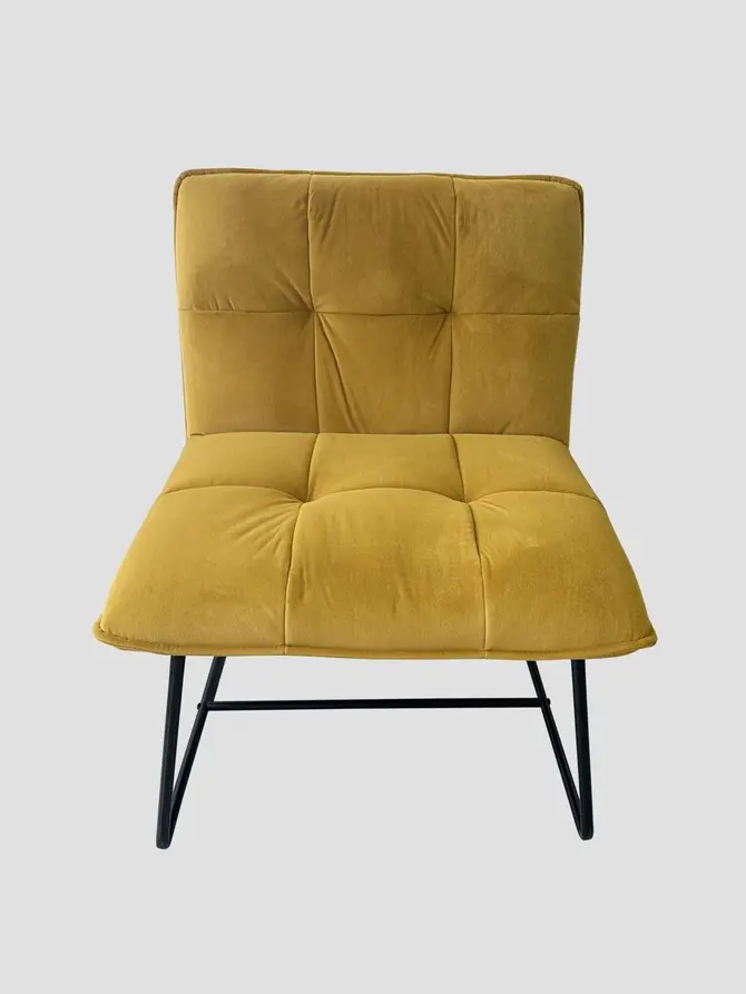 Fotel NELOX welurowy musztardowy 63x69x73 cm