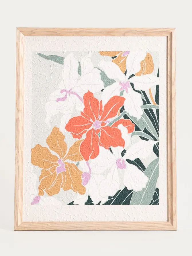 Obraz SAARO z kwiatami hibiskusa 40x50x2cm