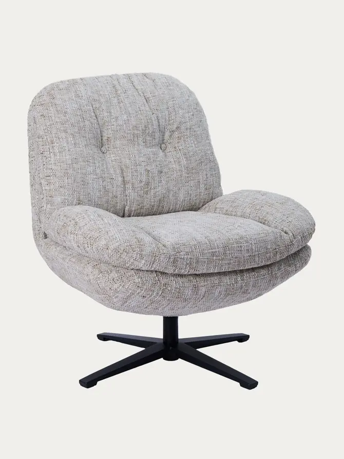 Fotel LUNARO obrotowy beżowo-szary 76x83x91 cm
