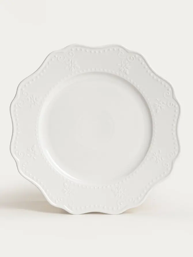 Talerz VISTAL porcelanowy obiadowy biały 26,5 cm