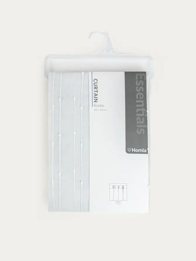 BIAŁA ŻAKARDOWA NA KOŁACH B2 ESSENTIALS JACQUARD, RINGS Firanka B2 ESSENTIALS BIAŁA ŻAKARDOWA NA KOŁACH