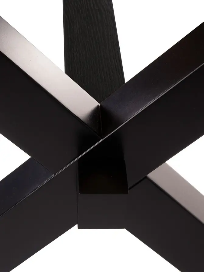 Stół CROSS Stół rozkładany czarny + okleina dębowa 145-185x85x77 cm