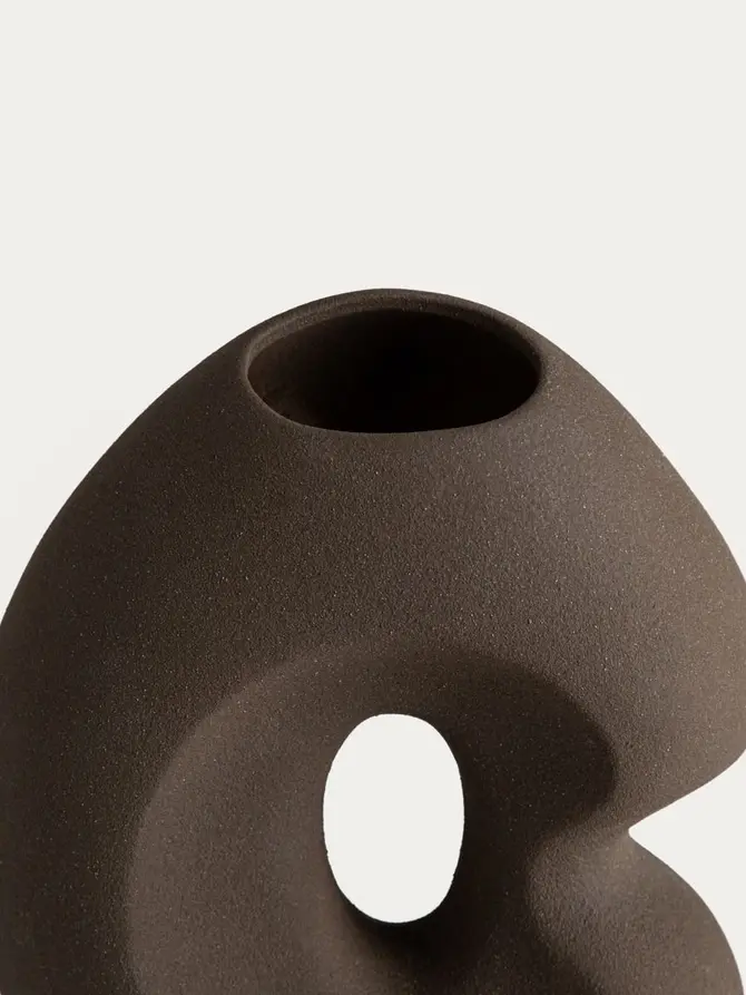 Wazon BELLARO brązowy z otworem ceramiczny 18,5x10x23 cm