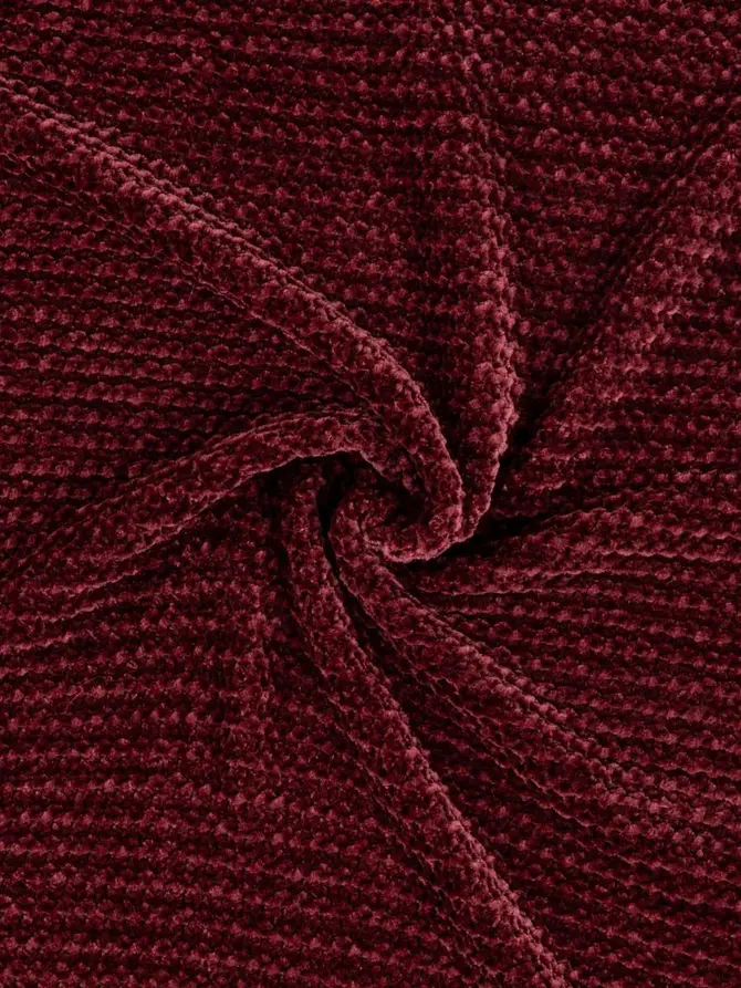 Koc CHENILLE szenilowy burgundowy 130x170cm