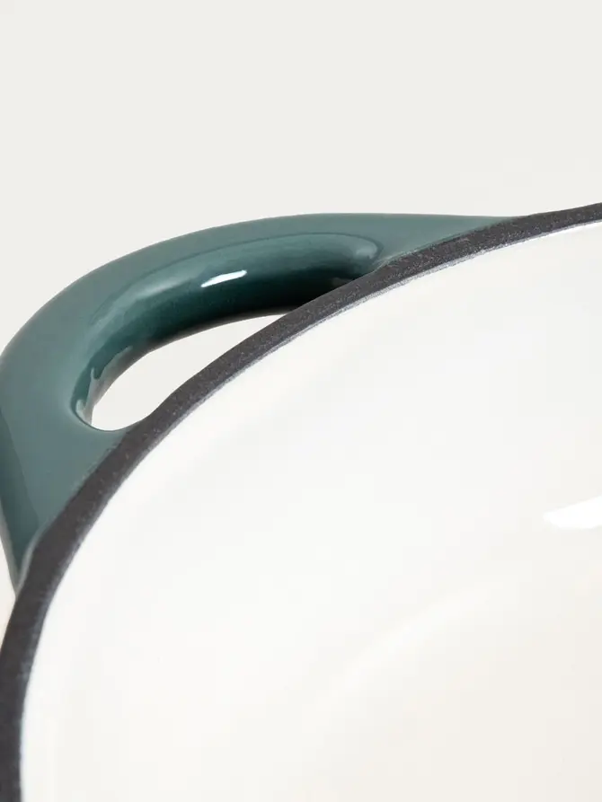 Garnek żeliwny ANDREAS zielony płaski ombre 28 cm 2,5 l