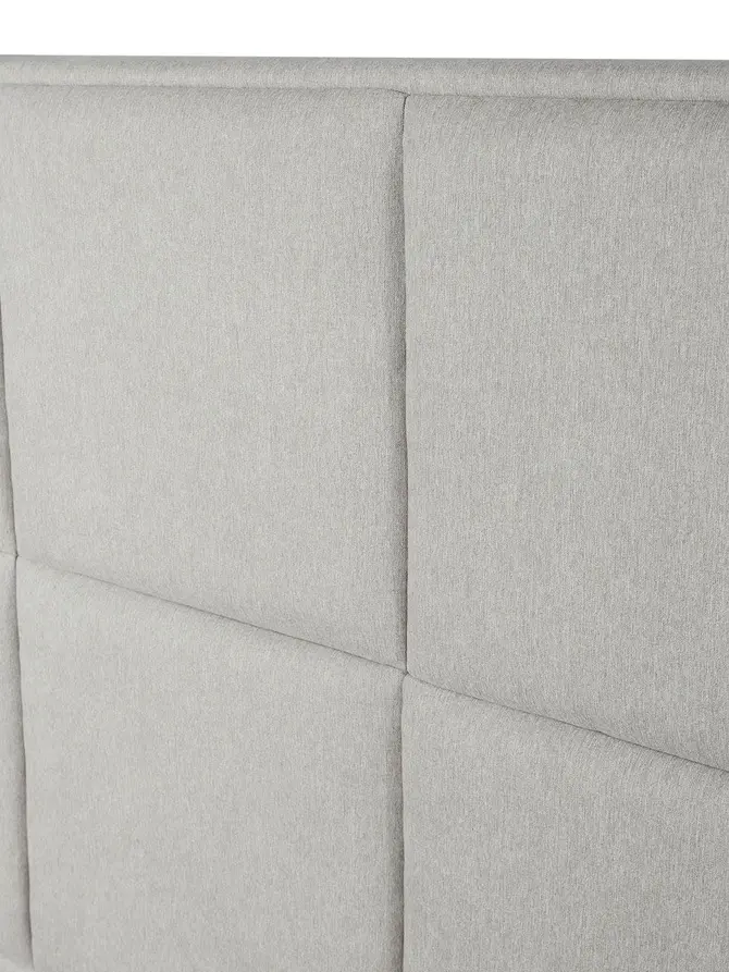Łóżko ze stelażem ASTER w tkaninie jasnoszare 160x200 cm