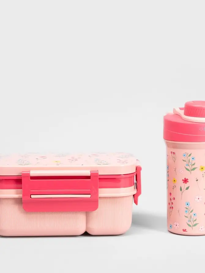 Zestaw lunchbox B2 LUSY różowy z kubkiem 1,8l + 0,5l