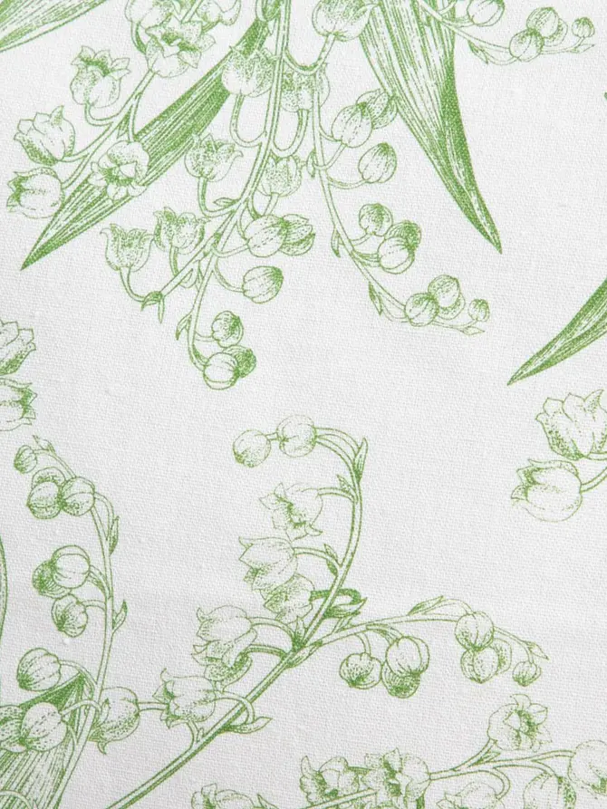 Poszewka LILY OF THE VALLEY w konwaliowy wzór z lamówką 45x45 cm