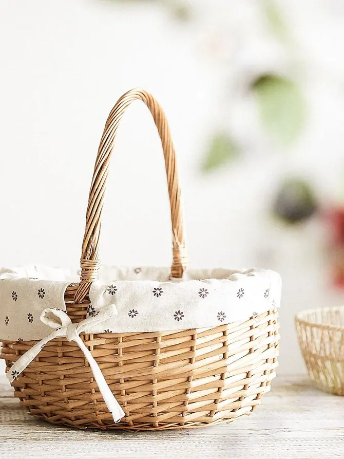 Koszyk NORSO z rączką naturalny 38 cm