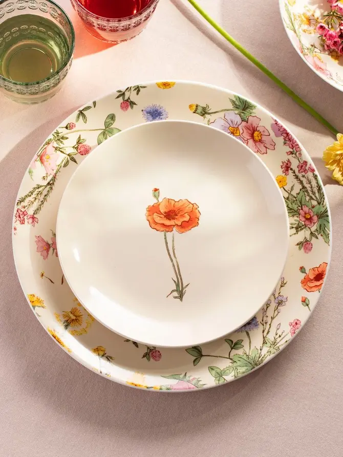 Talerz MEADOW FLOWERS deserowy z makiem 19 cm