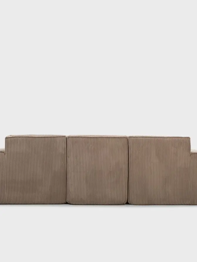 Sofa modułowa LYKKE 3-osobowa beżowa piankowa sztruksowa 263x88x73 cm
