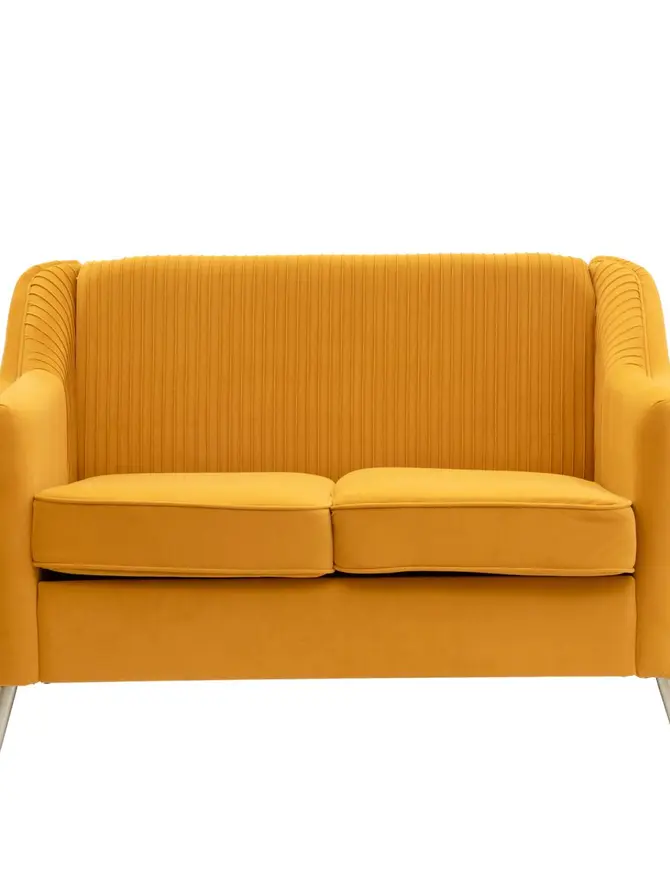 Sofa AVANT sofa 2-osobowa, welurowa musztardowa 127x82x81.5 cm