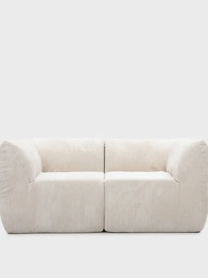 Sofa modułowa SVELA 2-osobowa beżowa piankowa sztruksowa 161x80x60,5 cm