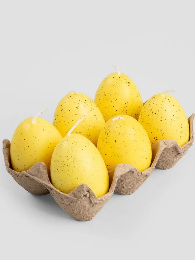 Świeca wielkanocna TRADITIONAL EASTER żółte jajka 6 szt.