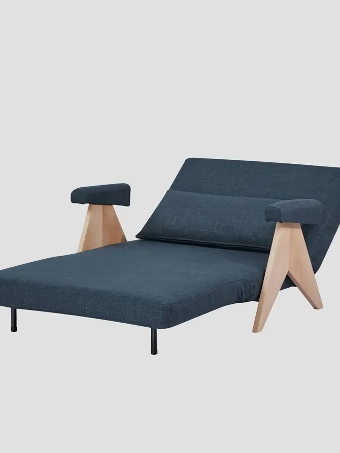 Sofa CALORE 1-osobowa, z funkcją spania granatowa 117x90x82 cm