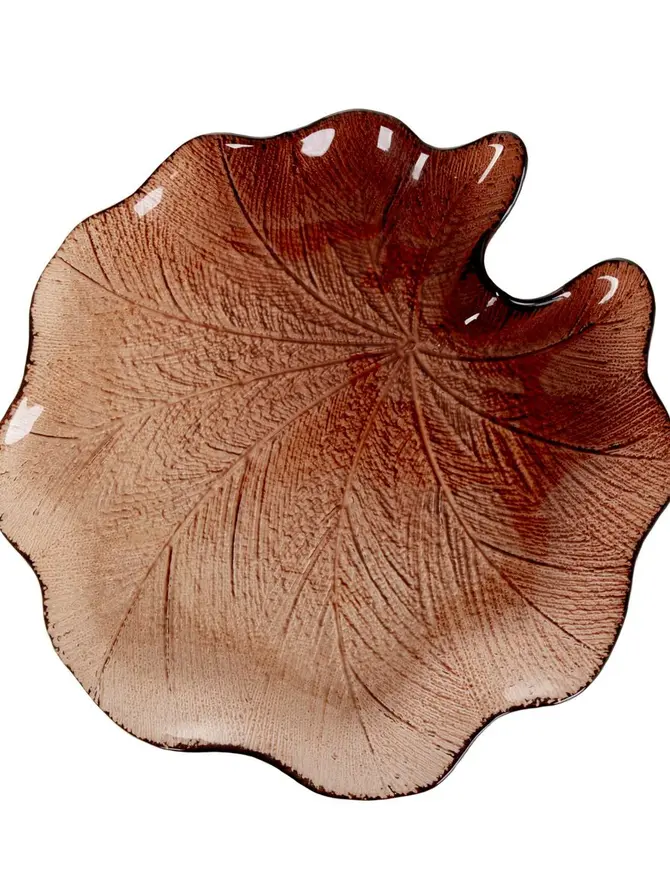 Taca dekoracyjna ASALI szklana brązowa 27,5x3 cm
