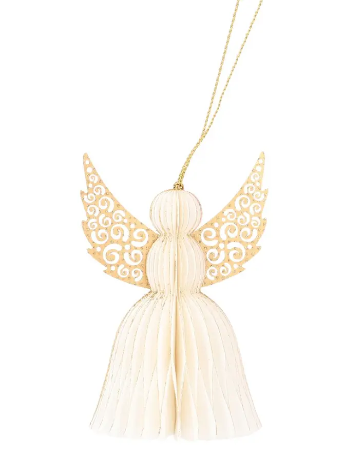 Gwiazda GALLA ANGEL anioł papierowy kremowy 12 cm