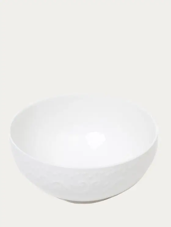 Miska SYLIA porcelanowa biała z ornamentem 15 cm