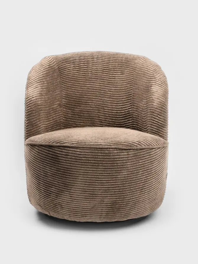 Fotel SVINGEN FASO obrotowy sztruksowy karmelowy 65.5x77x69cm