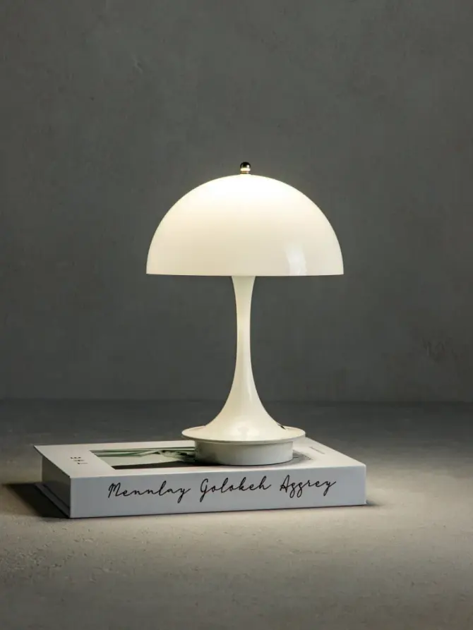 Lampka stołowa ALTIA grzybek mały biały 16x16x22,5 cm
