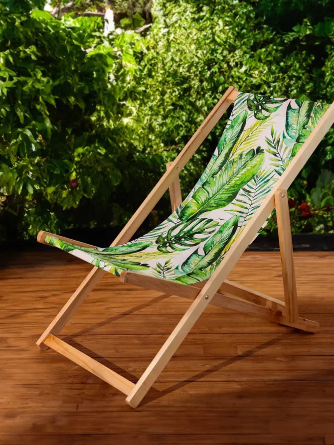Leżak LEAF drewniany 58,5x71x100 cm