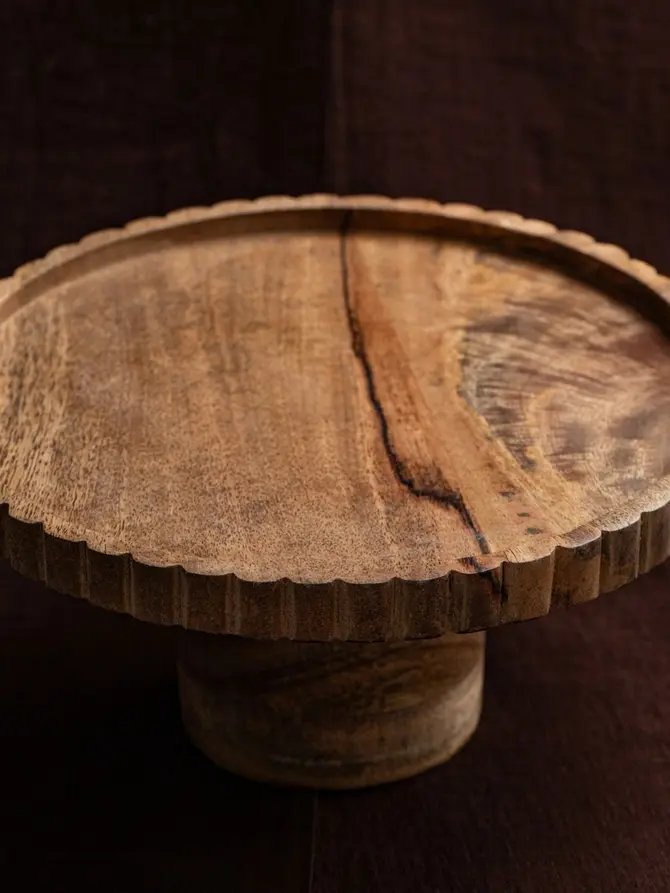 Patera LINEA MANGO na nóżce z nieregularnym rantem 25x12 cm