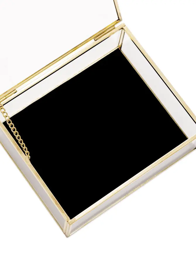 Szkatułka na biżuterię GRAZIA z wyściółką welurową 13x11x5 cm