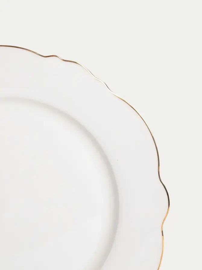 Talerz ELORIA porcelanowy obiadowy ze złotym rantem 27 cm